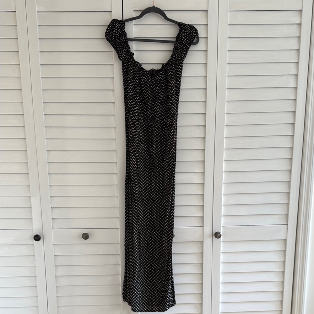 Black and Cream Polka Dot Dress